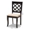 Baxton Studio Verner Sand Upholstered Espresso Finished Wood Dining Chair, PK4 157-9725 - alternate 6